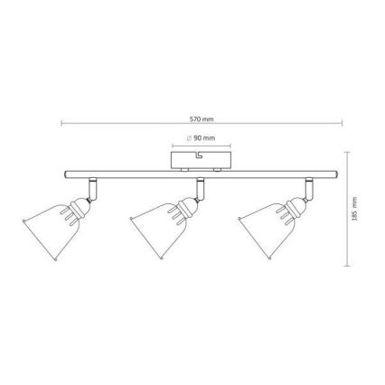 Spot FIONA 3xE14/8W/230V zwart