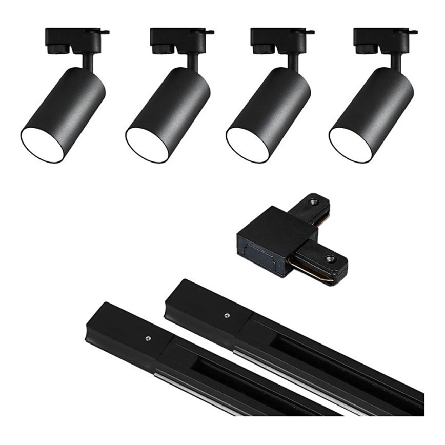 Spot in een rail systeem 4xGU10/25W/230V 2 m zwart