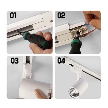 Spot in een rail systeem 4xGU10/25W/230V zwart