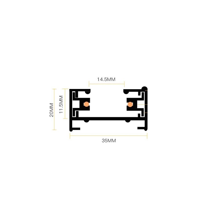 Spot in een rail systeem 4xGU10/25W/230V zwart