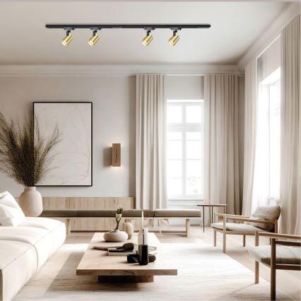 Spot in een rail systeem VOLF 4xGU10/10W/230V goud/zwart