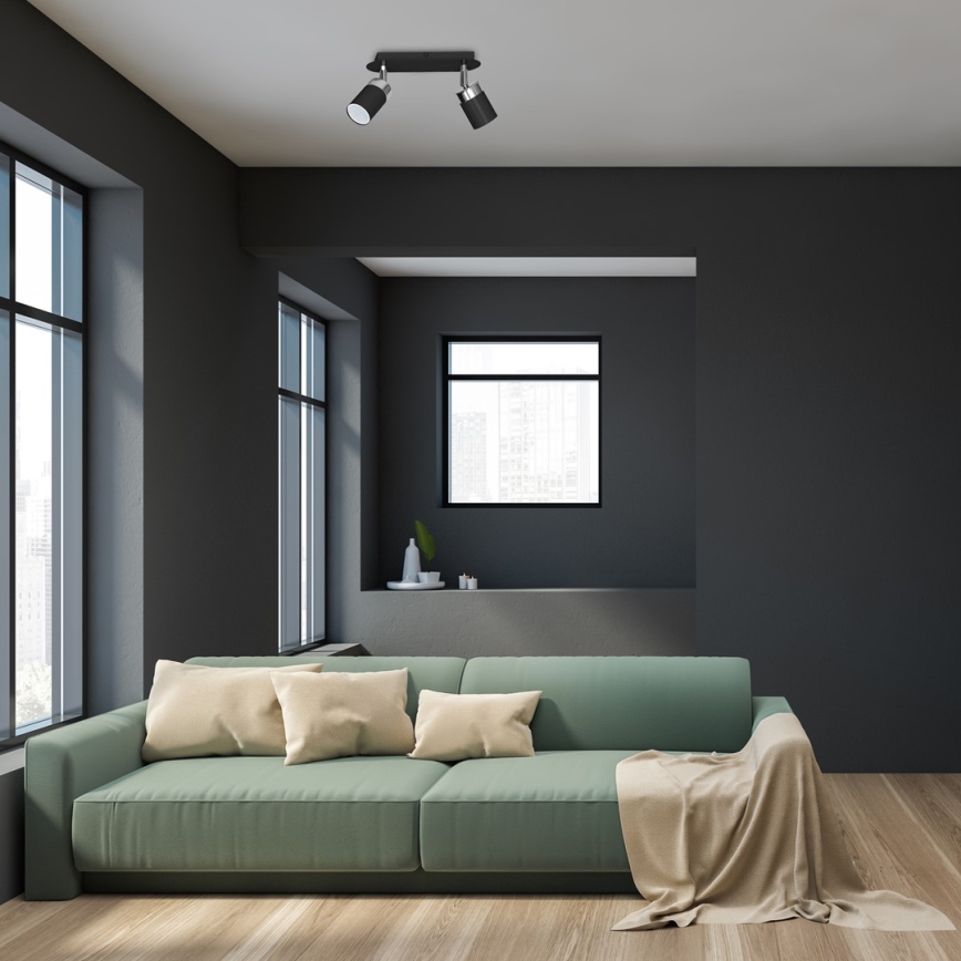 Spot JOKER 2xGU10/25W/230V noir/chrome brillant