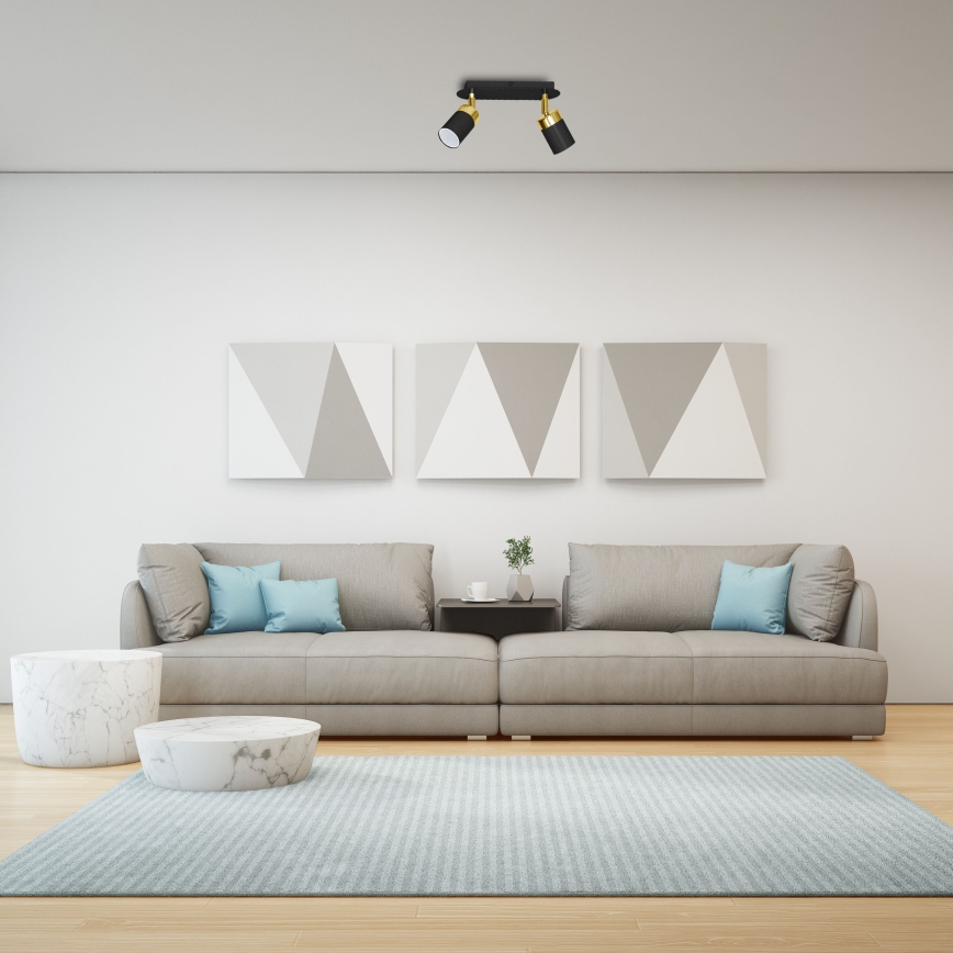 Spot JOKER 2xGU10/25W/230V noir/doré