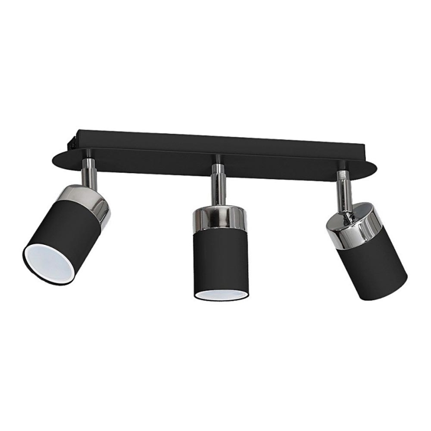 Spot JOKER 3xGU10/25W/230V noir/chrome brillant