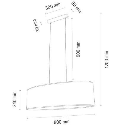 Hanglamp aan een koord MERCEDES 2xE27/40W/230V bruin/eiken – FSC gecertificeerd