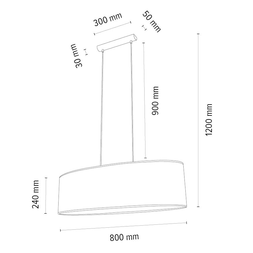 Hanglamp aan een koord MERCEDES 2xE27/40W/230V bruin/eiken – FSC gecertificeerd