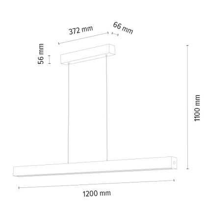 Dimbare LED hanglamp aan een koord LEON 3xLED/18W/230V eiken – FSC gecertificeerd