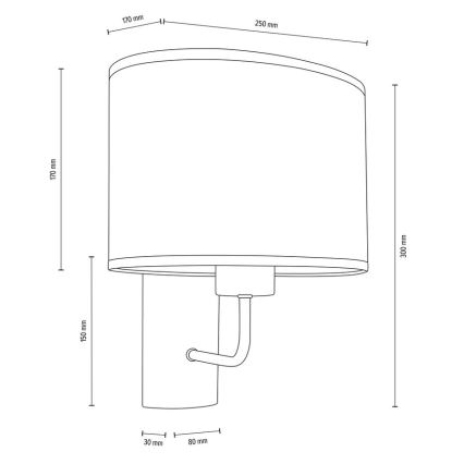 Wandlamp MERCEDES 1xE27/25W/230V crème/eiken – FSC gecertificeerd