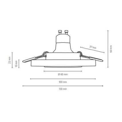 SET 3x LED Hang plafondverlichting VITAR 3xGU10/5W/230V beton - FSC gecertificeerd