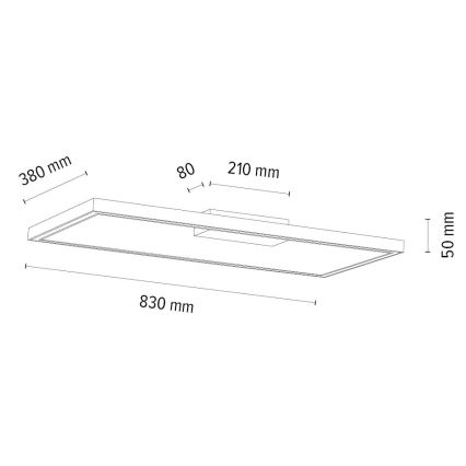 Dimbare LED plafondlamp RAMME LED/34W/230V eiken – FSC gecertificeerd