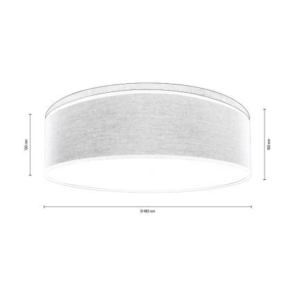 Plafondlamp BOHO 3xE27/25W/230V diameter 48 cm eiken – FSC gecertificeerd
