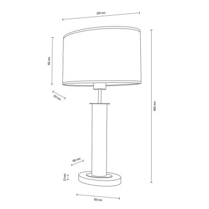 Tafellamp MERCEDES 1xE27/40W/230V 46 cm wit/eiken – FSC gecertificeerd