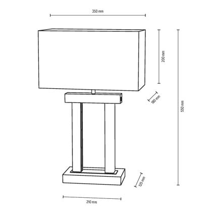 Dimbare LED tafellamp HAKON 1xE27/40W+2xLED/7,5W/230V 55 cm eiken – FSC gecertificeerd