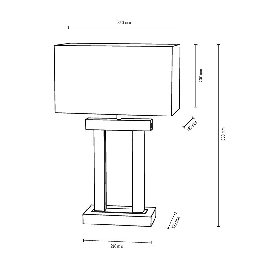 Dimbare LED tafellamp HAKON 1xE27/40W+2xLED/7,5W/230V 55 cm eiken – FSC gecertificeerd