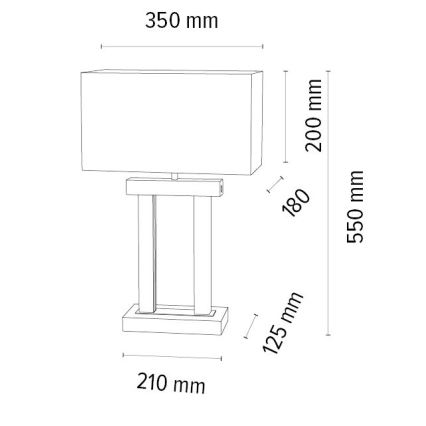 Dimbare LED tafellamp HAKON 1xE27/40W+ 2xLED/7,5W/230V 55 cm eiken – FSC gecertificeerd