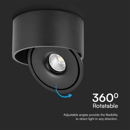 Spot LED/28W/230V 3000/4000/6400K CRI 90 noir