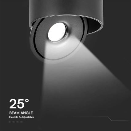 Spot LED/28W/230V 3000/4000/6400K CRI 90 noir