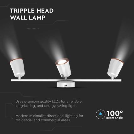 Spot LED 3xLED/5W/230V 3000K blanc