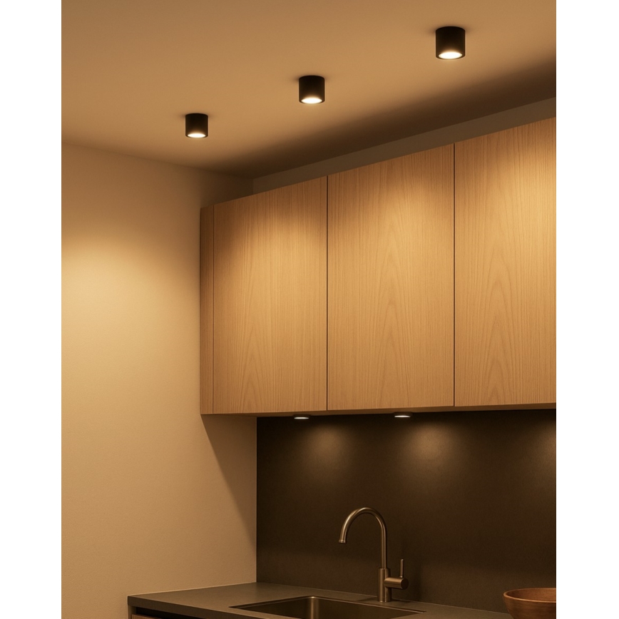 Spot LED/5W/230V 3000/4000/6400K Ø 7,5 cm noir