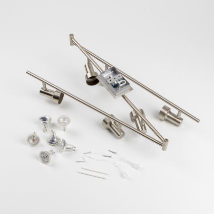 Spot LED 6x GU10 / 4,7 W / 230 V, finition chrome mat