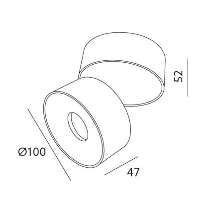 Spot LED à intensité variable LAHTI LED/10,5W/230V 3000K CRI 90 noir