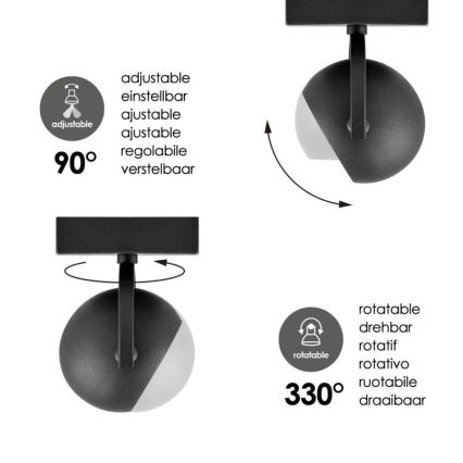Spot LED à intensité variable NOP 1xGU10/5,8W/230V noir