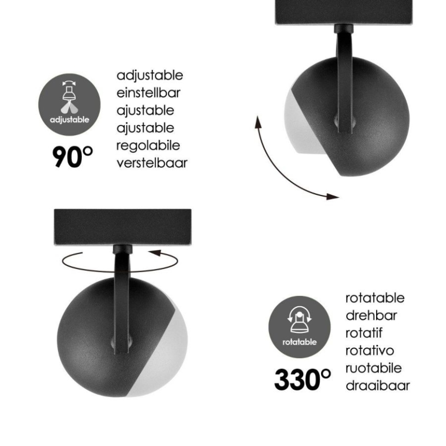 Spot LED à intensité variable NOP 1xGU10/5,8W/230V noir