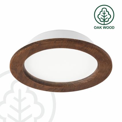 Plafonnier LED encastré WOODY SPOT LED/16,5W/230V 4000K cerisier Ø 18,5 cm
