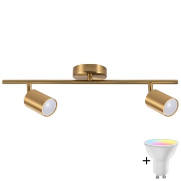 Spot LED RGBW dimmable GOLDI 2xGU10/6,5W/230V 2700-6500K Wi-Fi doré