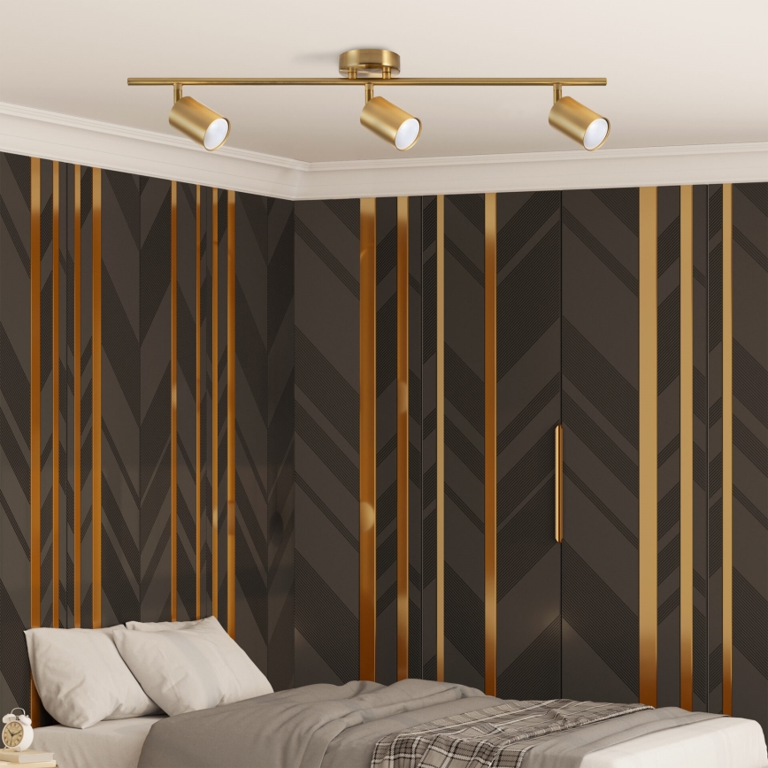 Spot LED RGBW dimmable GOLDI 3xGU10/6W/230V 3000K doré + télécommande