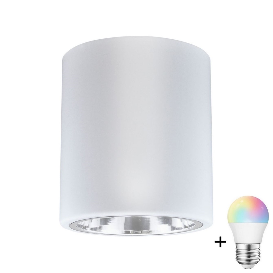Spot LED RGBW dimmable JUPITER 1xE27/6,5W/230V 2700-6500K Wi-Fi Ø 13 cm blanc