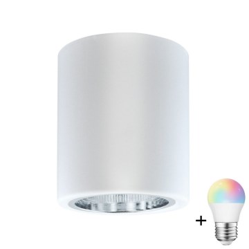 Spot LED RGBW dimmable JUPITER 1xE27/6,5W/230V 2700-6500K Wi-Fi Ø 9,8 cm blanc