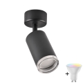 Spot LED RGBW dimmable pour salle de bains TURYN 1xGU10/4,8W/230V 3000K IP44 noir + télécommande