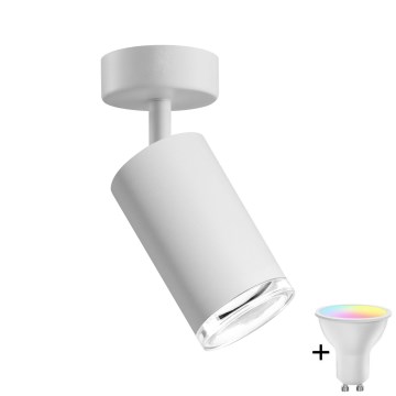 Spot LED RGBW dimmable pour salle de bains TURYN 1xGU10/6W/230V 3000K IP44 blanc + télécommande