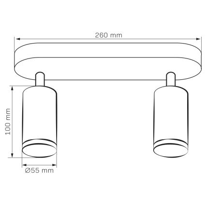 Spot LED RGBW dimmable pour salle de bains TURYN 2xGU10/4,8W/230V 3000K IP44 noir + télécommande