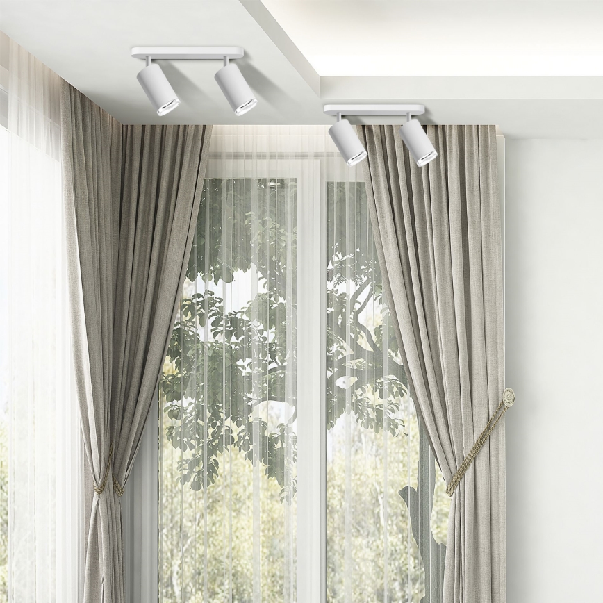 Spot LED RGBW dimmable pour salle de bains TURYN 2xGU10/6W/230V 3000K IP44 blanc + télécommande