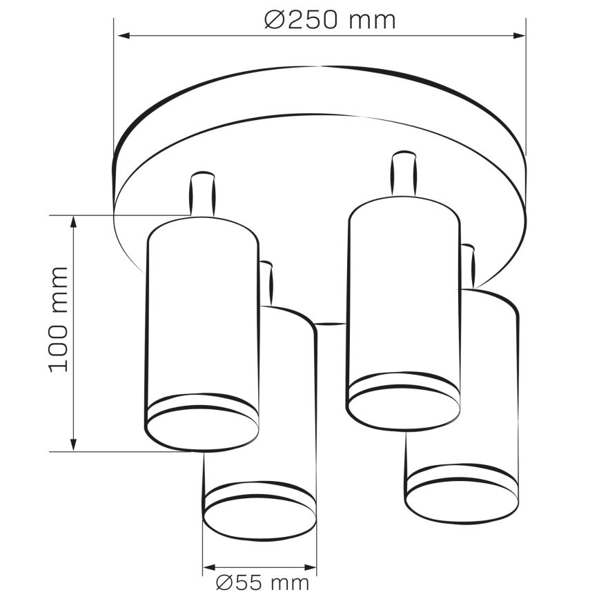 Spot LED RGBW dimmable pour salle de bains TURYN 4x GU10 / 4,8W / 230V / 3000K / IP44 blanc + télécommande
