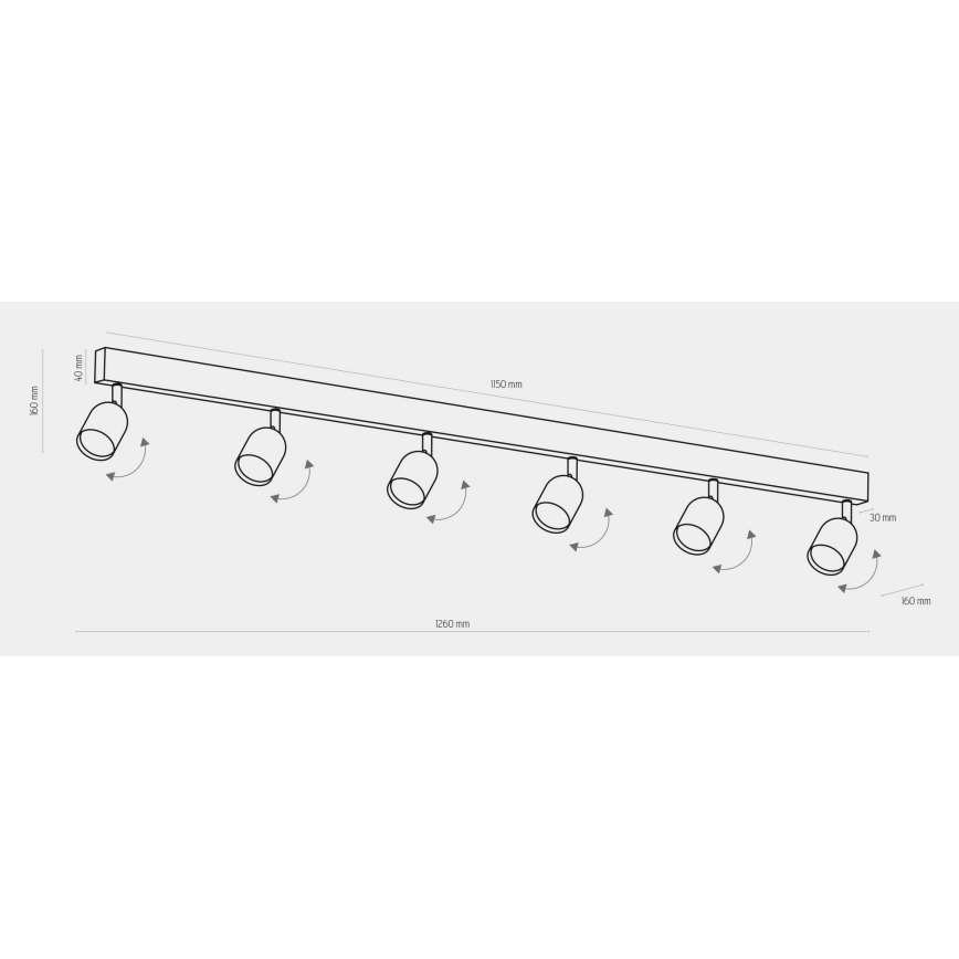 Spot LED RGBW dimmable TOP 6xGU10/6,5W/230V 2700-6500K doré/noir