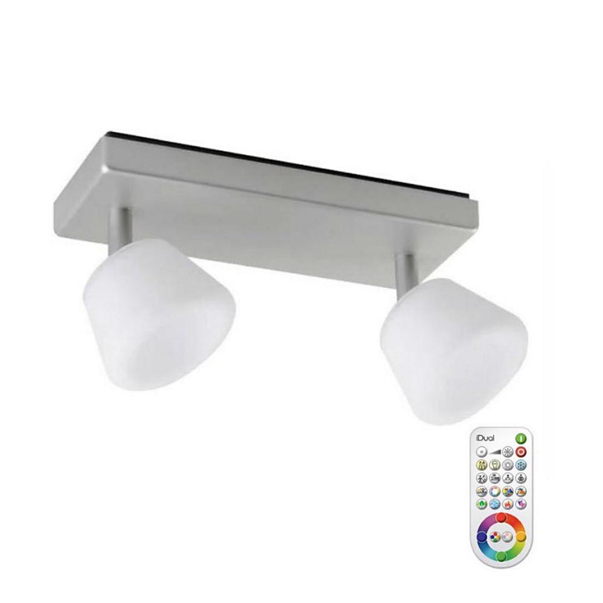 Spot LED RVBW à intensité variable 2xLED/6W/230V 2200-6500K + télécommande