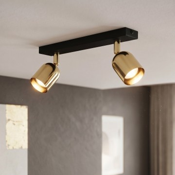 Spot LED TOP 2xGU10/10W/230V noir/doré