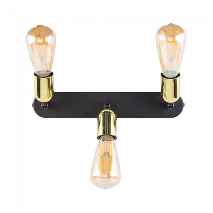 Spot LED TOP 3xE27/15W/230V noir/doré