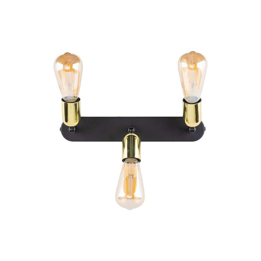 Spot LED TOP 3xE27/15W/230V noir/doré