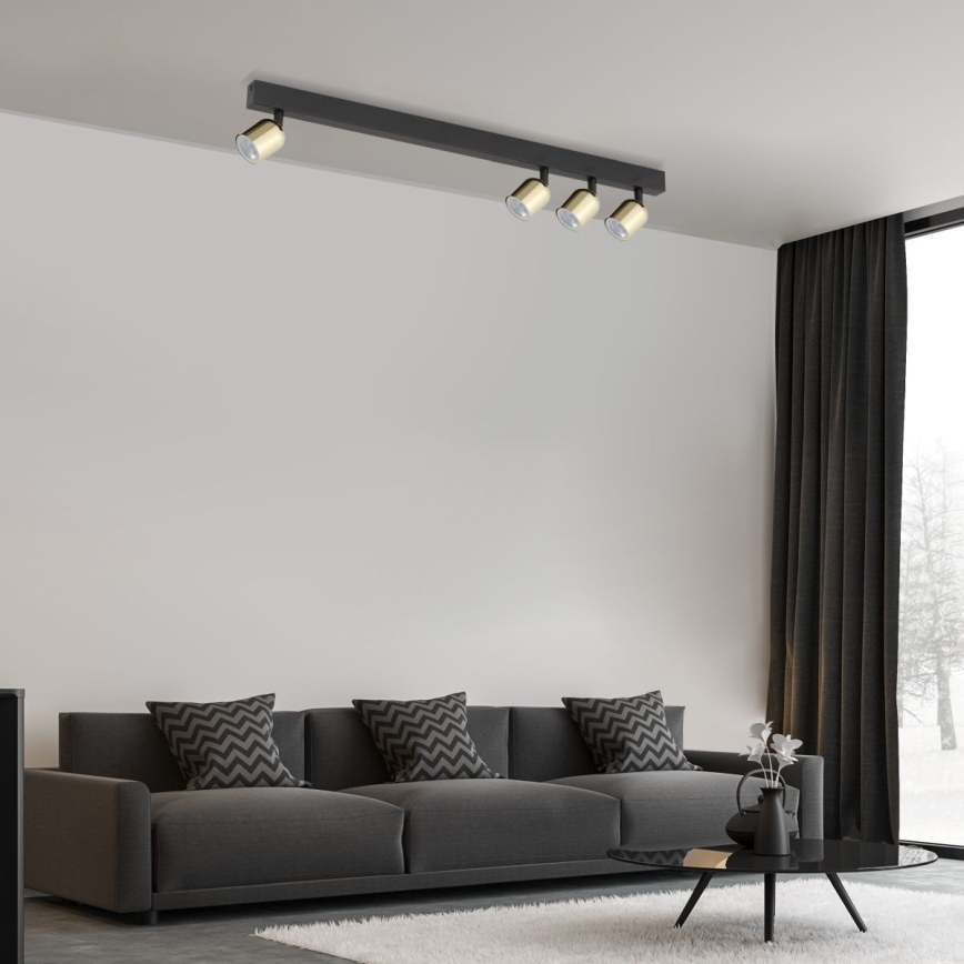 Spot LED TOP 4xGU10/10W/230V noir/doré
