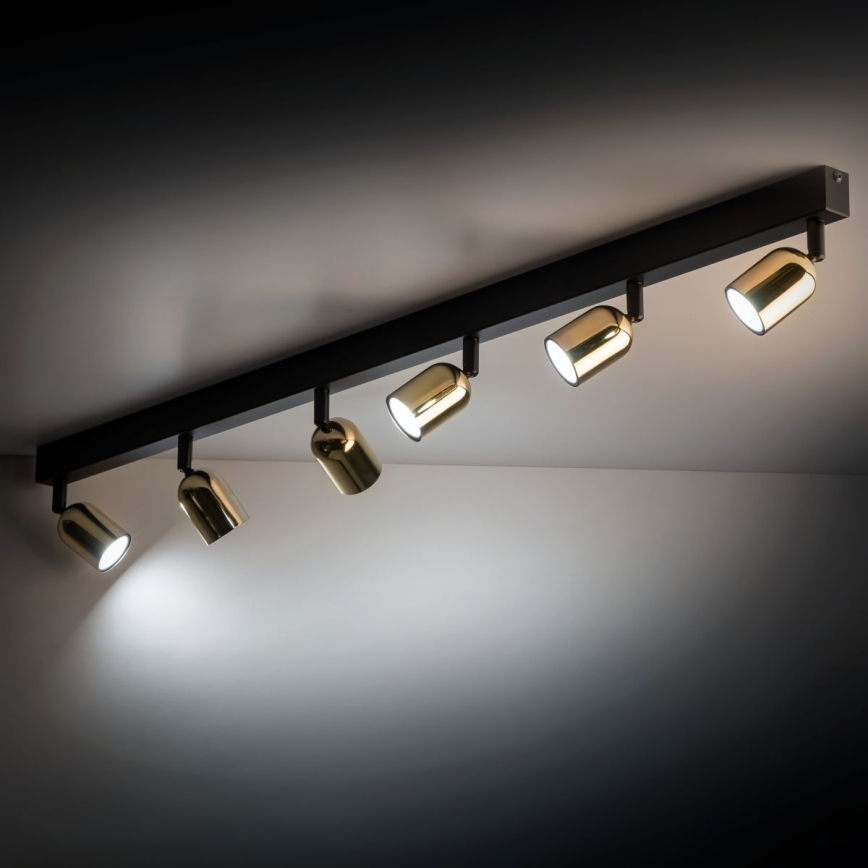 Spot LED TOP 6xGU10/10W/230V noir/doré