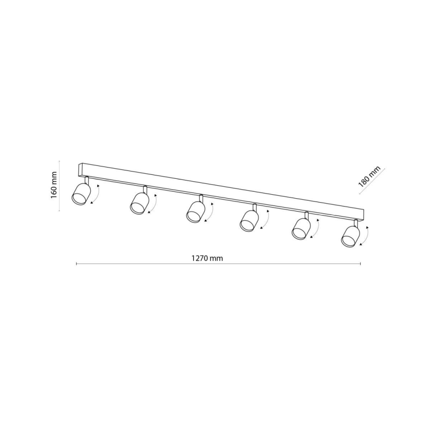 Spot LED TOP 6xGU10/10W/230V noir/doré