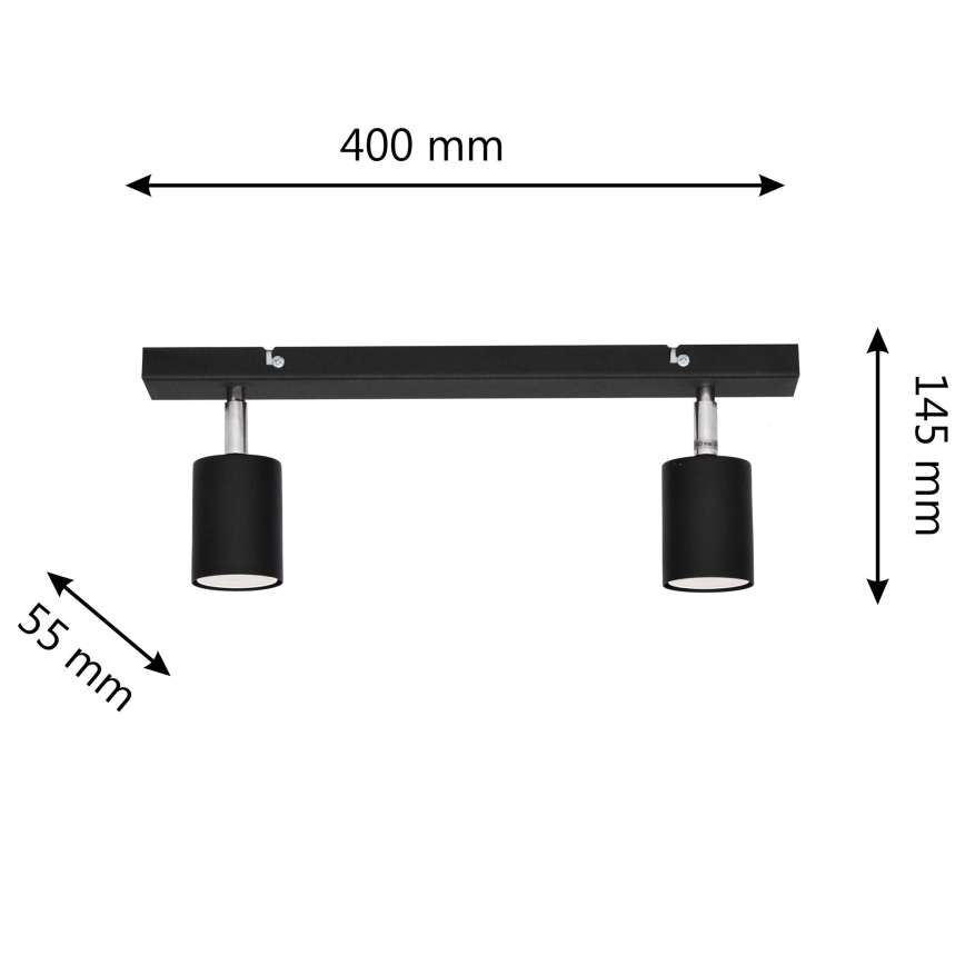 Spot LED TUNE 2xGU10/4,8W/230V noir