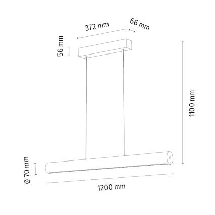 Dimbare LED hanglamp aan een koord CONOR LED/34,5W/230V eiken