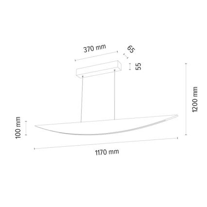 Dimbare LED hanglamp aan een koord DUBAI LED/14W/230V eiken