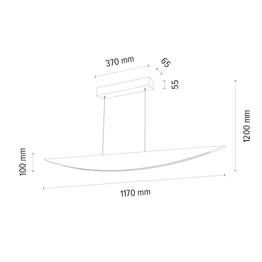 Dimbare LED hanglamp aan een koord DUBAI LED/14W/230V eiken