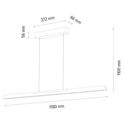 Dimbare LED hanglamp aan een koord JONAS LED/16,5W/230V eiken